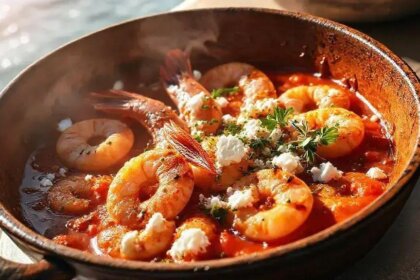 shrimp saganaki