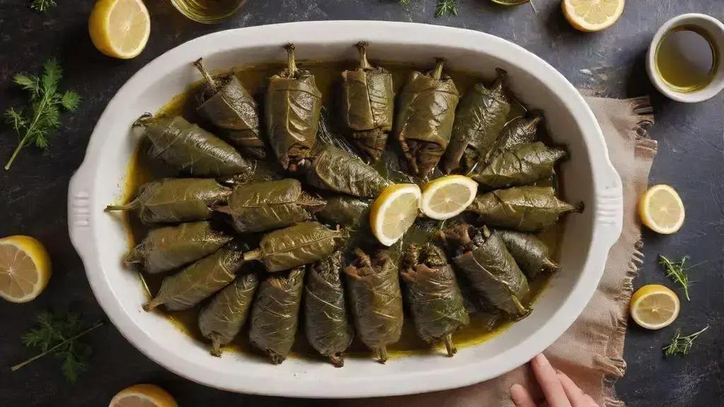Stuffed grape leaves