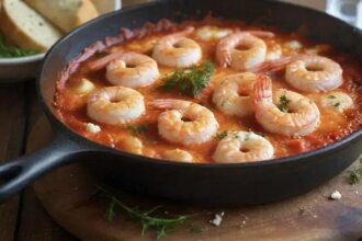 Shrimp saganaki