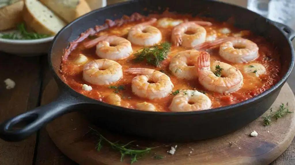 Shrimp saganaki