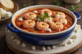 Shrimp saganaki