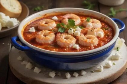 Shrimp saganaki