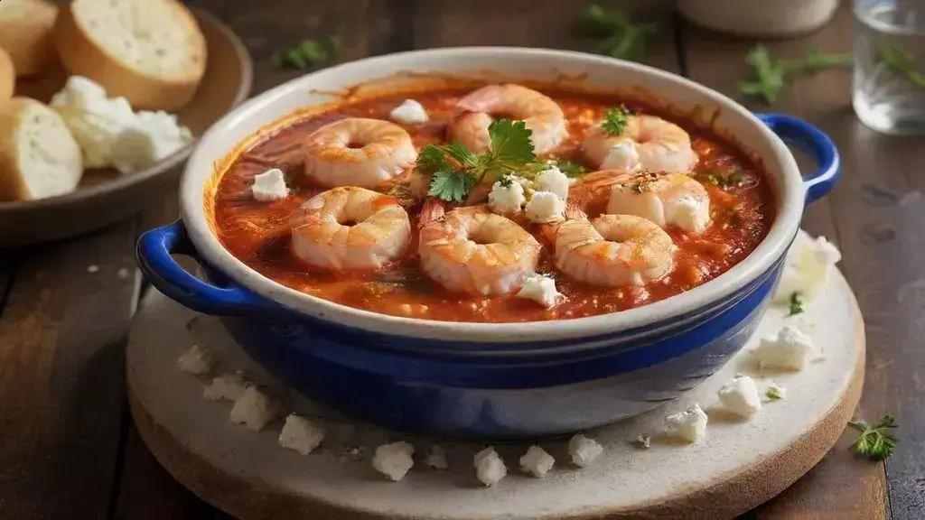 Shrimp saganaki