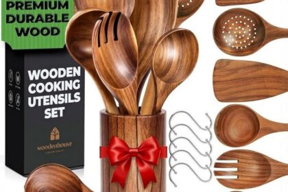 Wooden Utensil Set 2023: The Best Value for Cooking with Natural Teak Wood