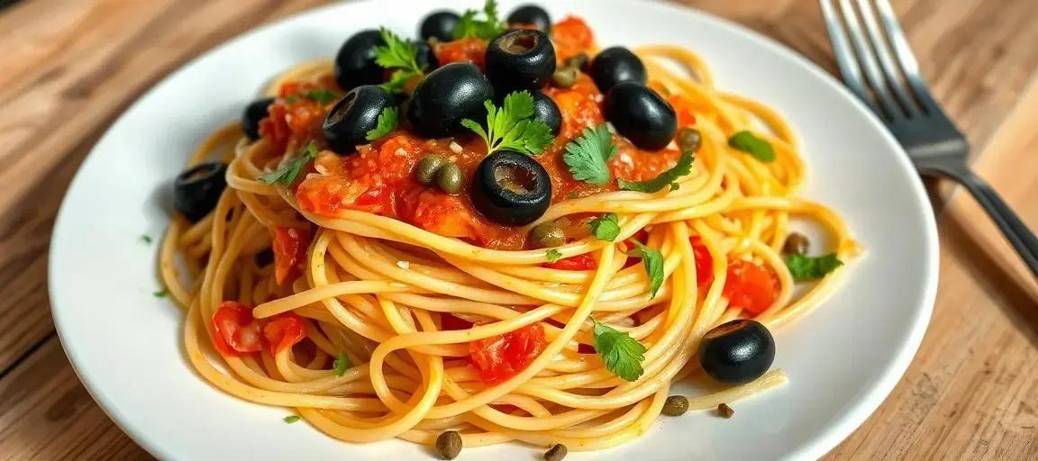 spaghetti puttanesca — Mediterranean Diet Hub